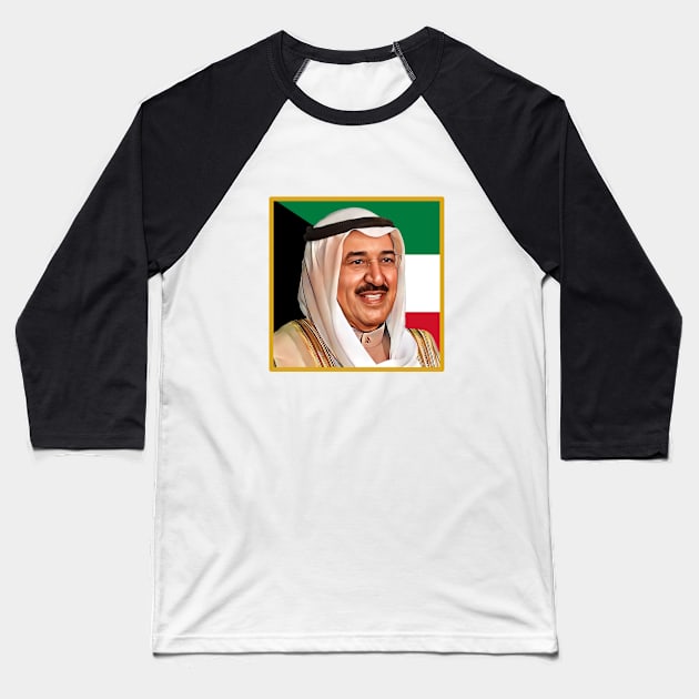 Abu Nacer - Sheikh Sabah al-Sabah Baseball T-Shirt by omardakhane